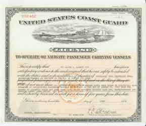 Captain Clyde L. Lovett, USCG Licence Issue 1