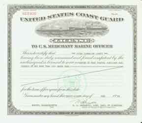 Captain Clyde L. Lovett, USCG Licence Issue 2-2